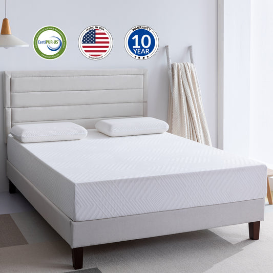 Memory Foam Twin XL Mattress, 10 inch Gel Memory Foam Mattress for a Cool Sleep, Bed in a Box, Green Tea Infused, CertiPUR-US Certified, Made in USA