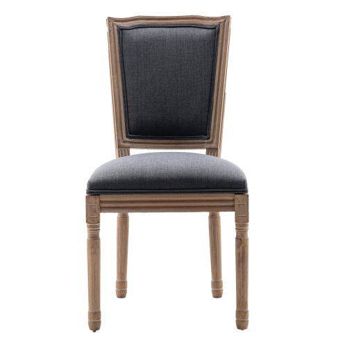 HengMing Upholstered Fabrice French Dining Chair,Set of 2,Dark Gray