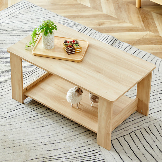 Minimalist Double-Layered Rectangular Coffee Table