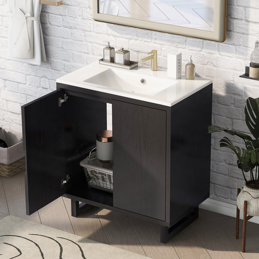 30" Bathroom Vanity Set with Sink, Combo Cabinet, Solid Wood