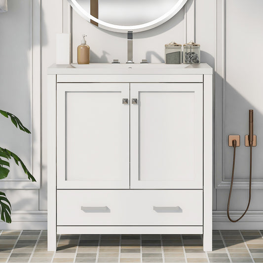 Upgrade with Style: 30" White Bathroom Vanity with Ample Storage