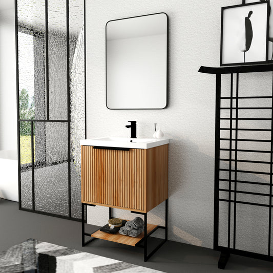 24-Inch Freestanding Bathroom Vanity with Resin Basin (W99951313)