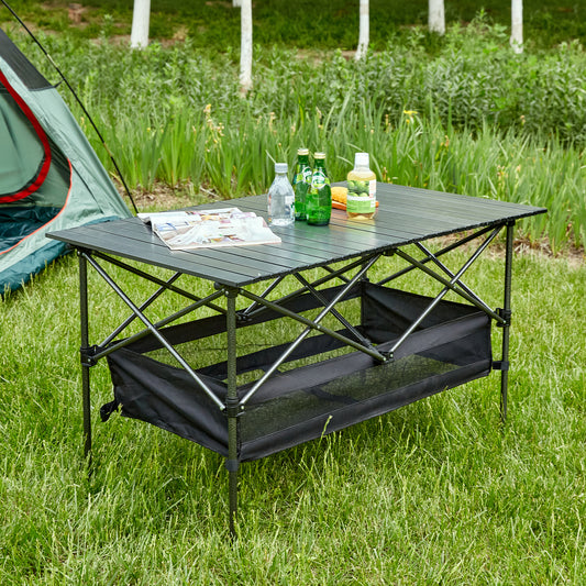 Double Folding Outdoor Table with Carrying Bag